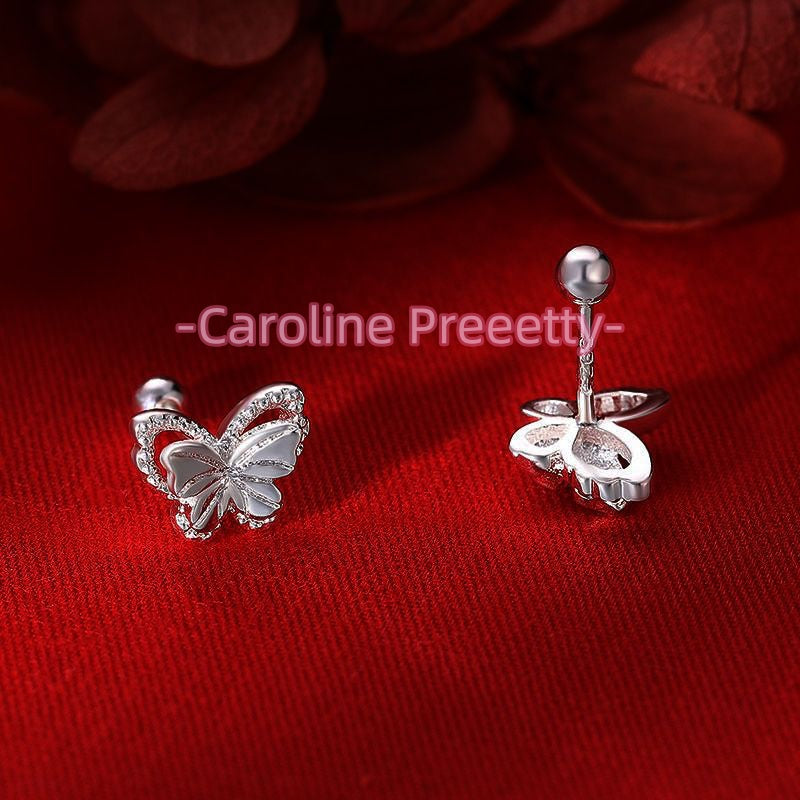 S925 sterling silver butterfly earrings