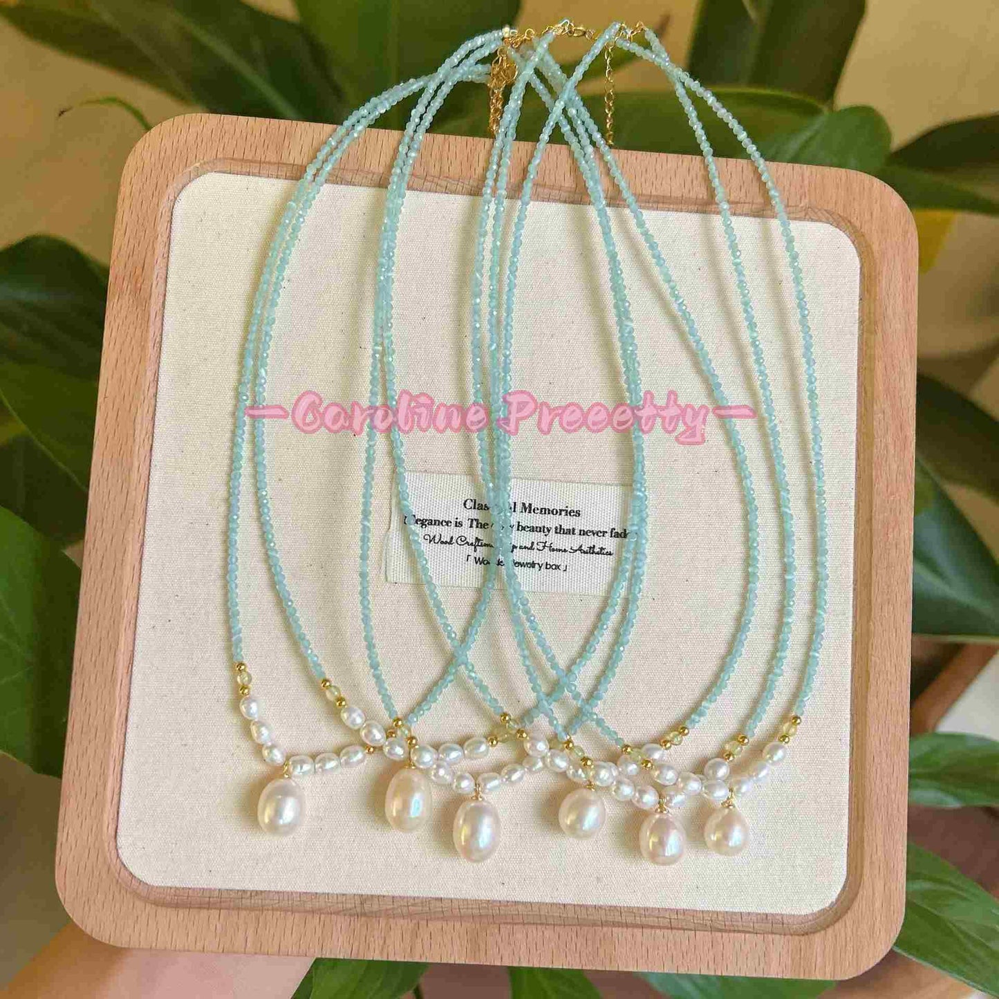 S925 Pure silver natural freshwater pearl water drop necklace,