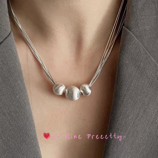 Super Sparkling brushed Lucky Bead High-end Necklace