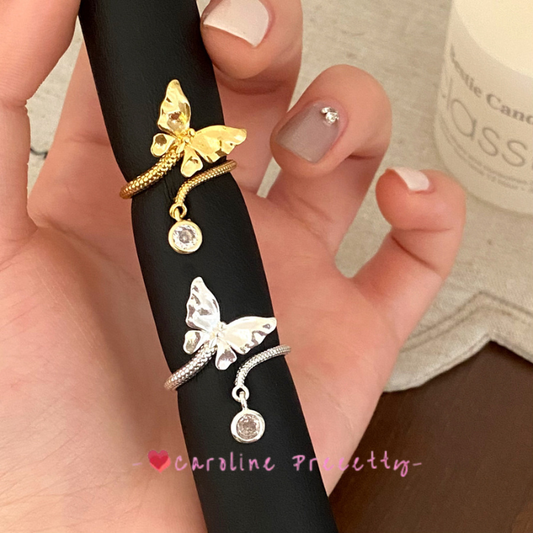 High-end, light luxury, trendy and fashionable, butterfly design ring, versatile for daily use, individual and exquisite, best-selling jewelry