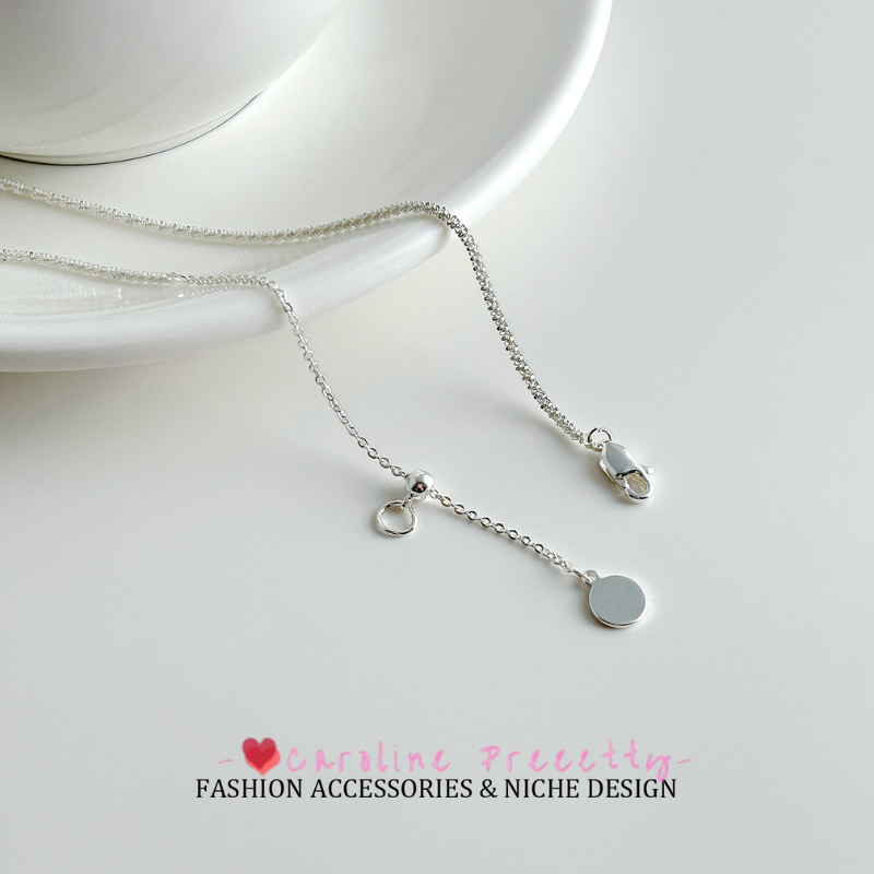 French light blue natural shell drip glaze flowing sand double-sided heart pendant necklace, high-end, exquisite and gentle necklace