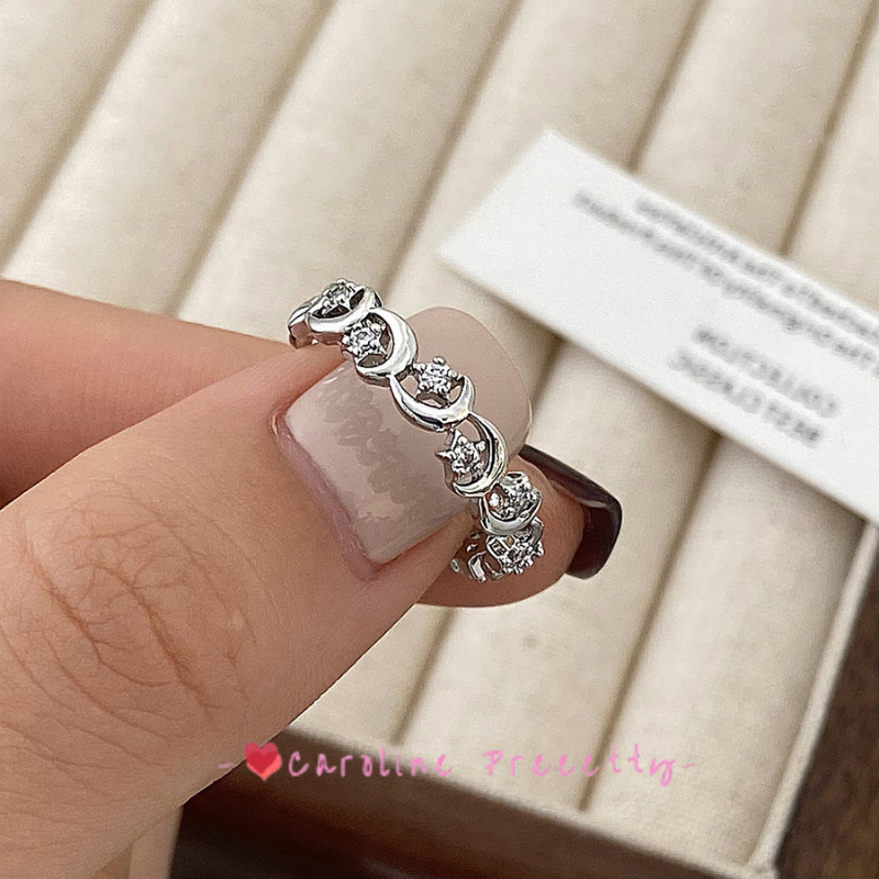 Star Moon Sweet Dream ring, a high-end gift for festivals, a couple's personalized ring, and a light luxury finish