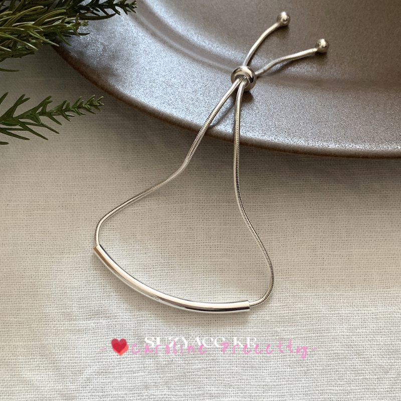 Pure silver line pull-out snake bone bracelet