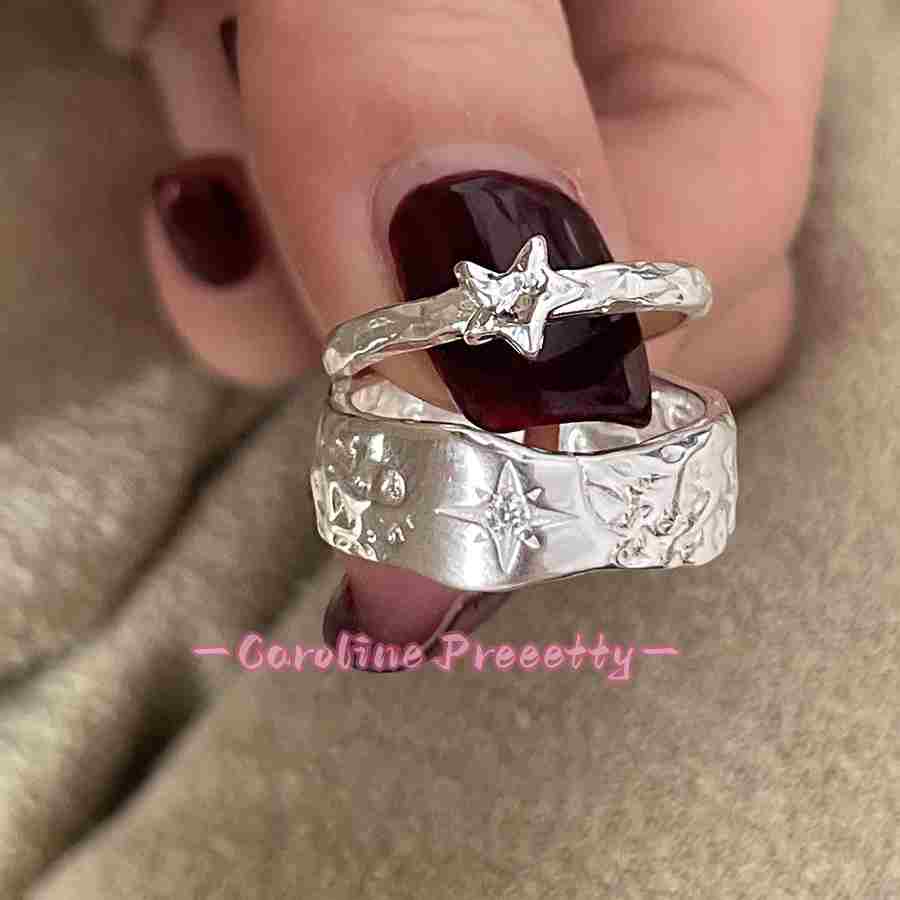 S925 sterling silver Simple Celestial River Star Ring