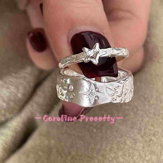 S925 sterling silver Simple Celestial River Star Ring