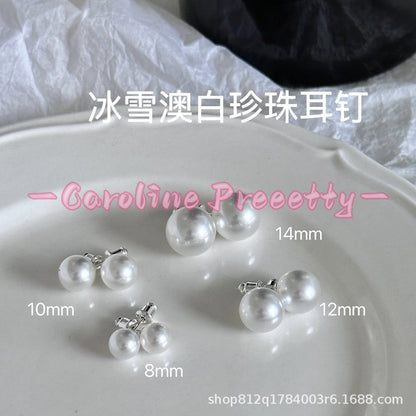 925 silver fauxpearl stud earrings
