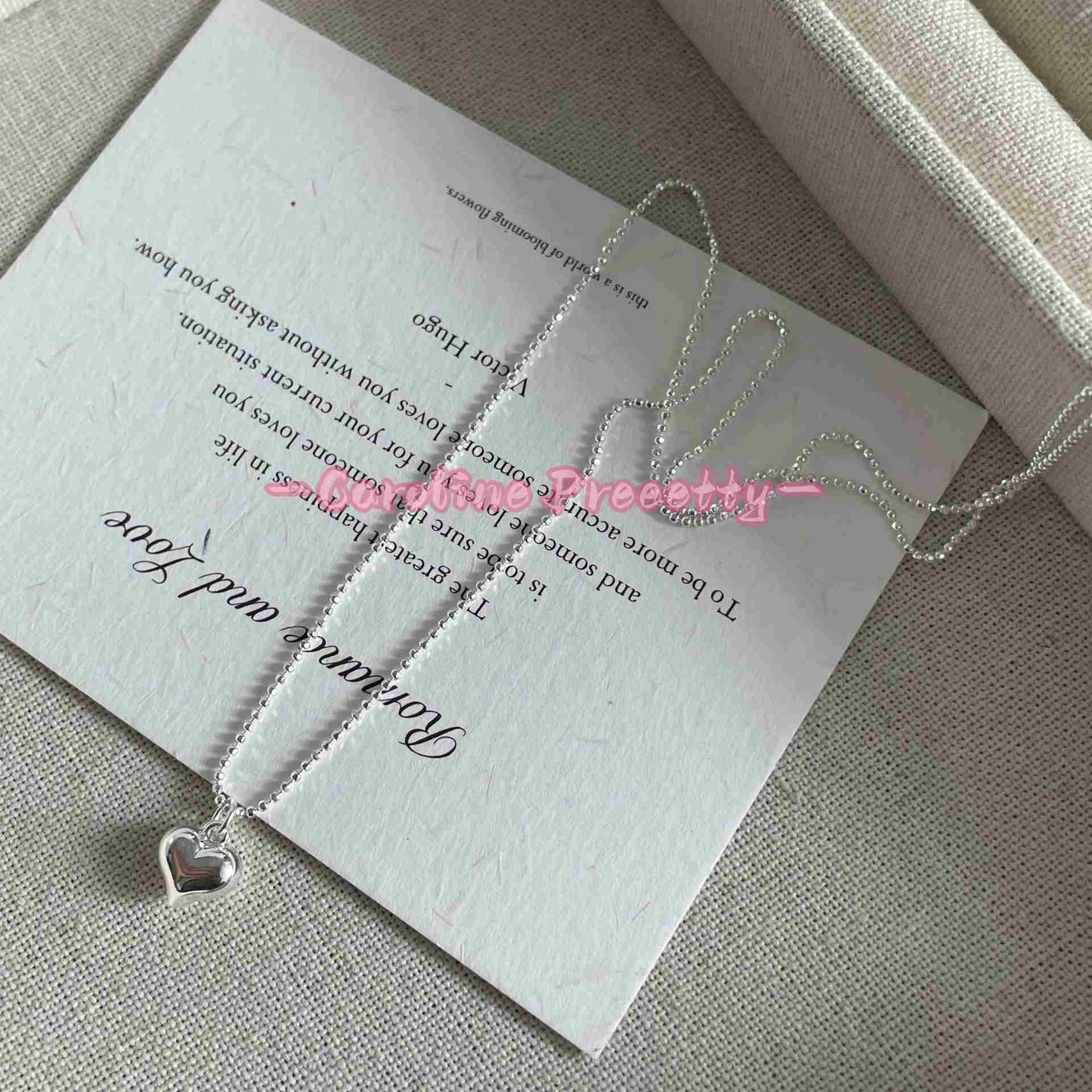 S925 pure silve heart-shaped necklace