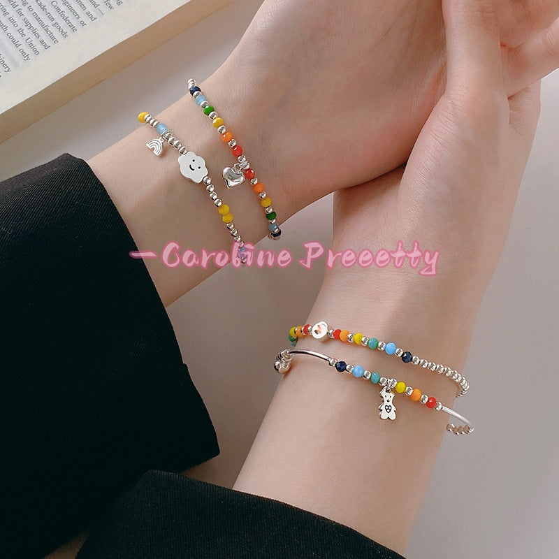 925 sterling silver plated rainbow bracelet