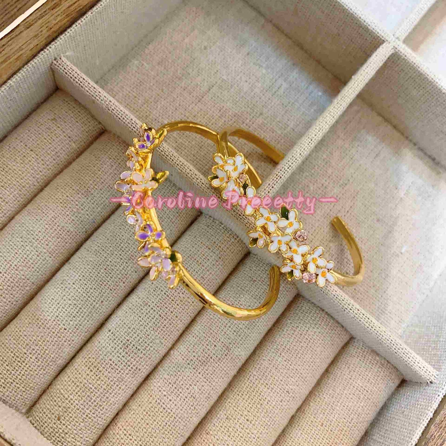 Copper gold-plated open osmanthus bracelet