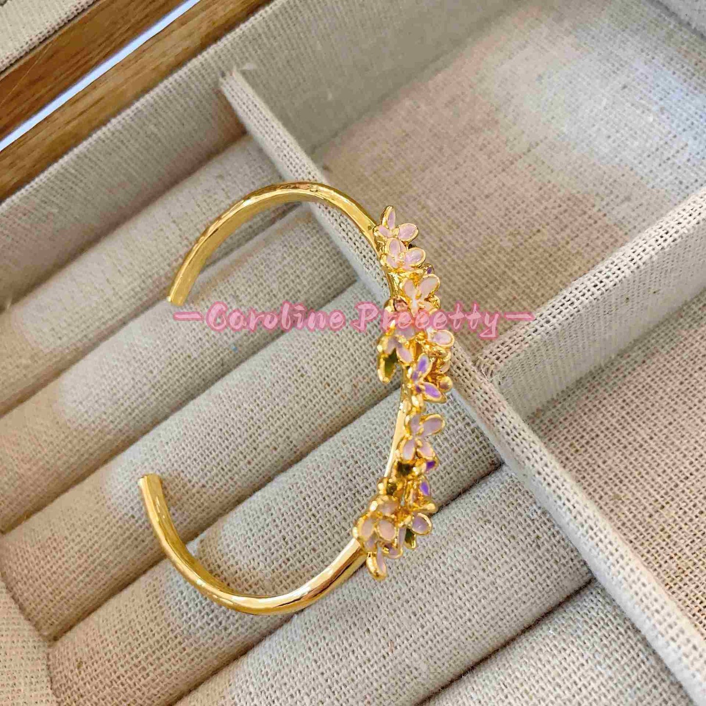 Copper gold-plated open osmanthus bracelet