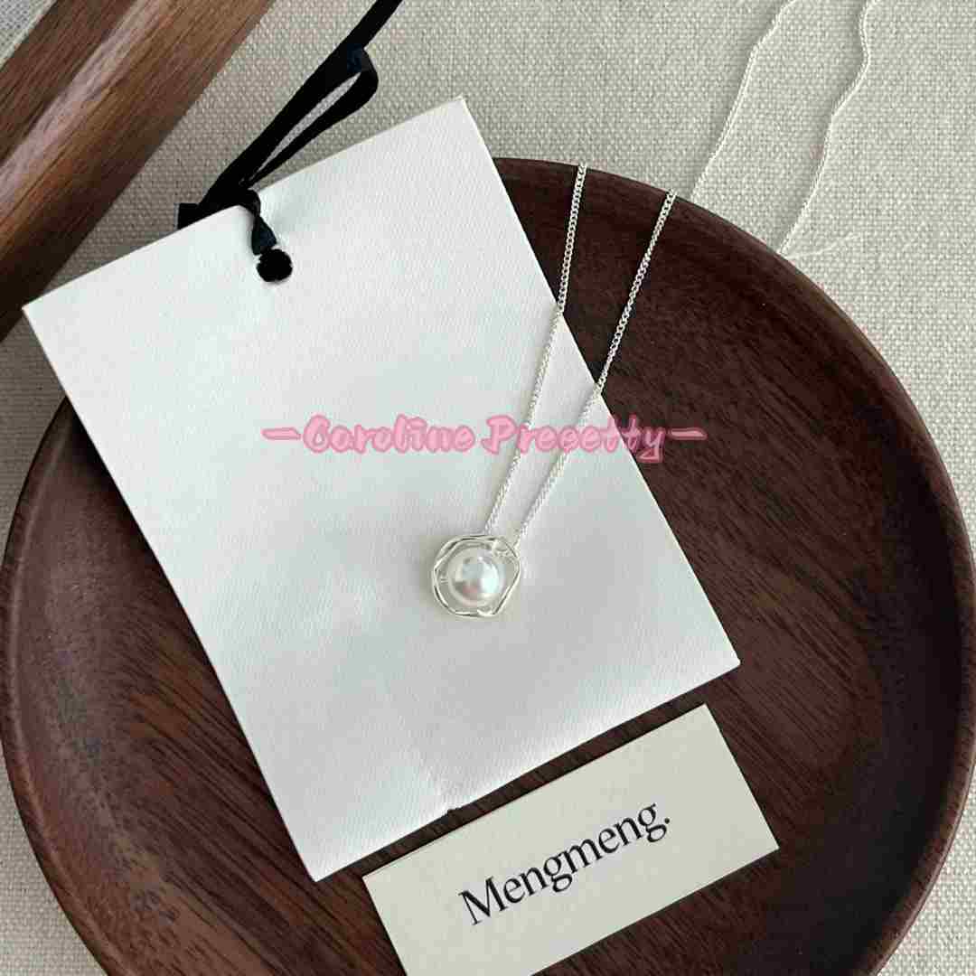 French retro pearl pendant necklace