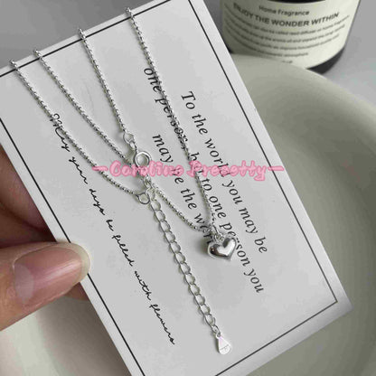 S925 pure silve heart-shaped necklace