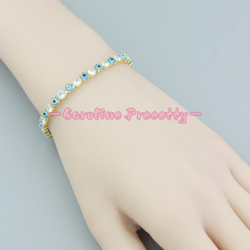 Cat's eye zircon colored bracelet