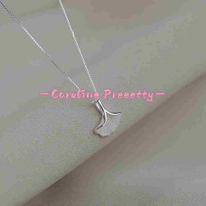 S999 pure silver ginkgo leaf necklace