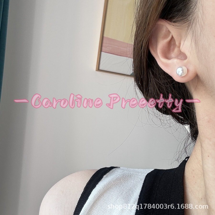 925 silver fauxpearl stud earrings
