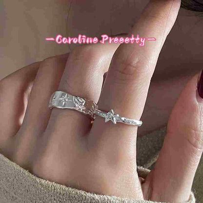 S925 sterling silver Simple Celestial River Star Ring