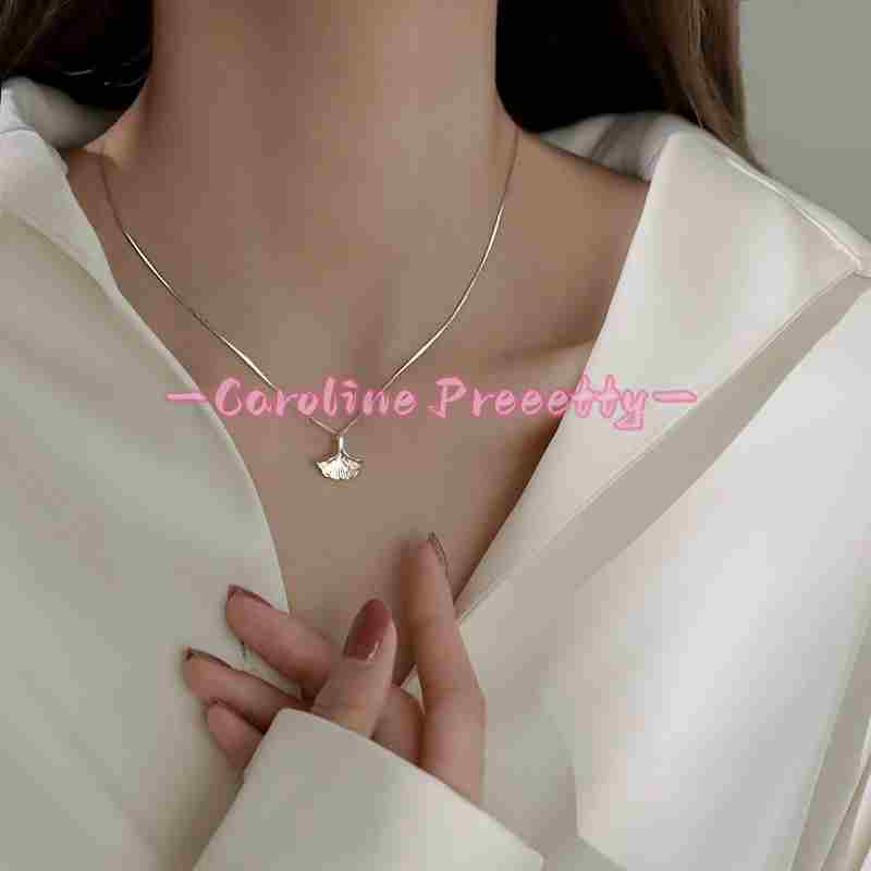 S999 pure silver ginkgo leaf necklace