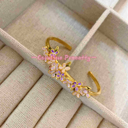 Copper gold-plated open osmanthus bracelet