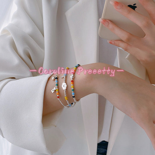 925 sterling silver plated rainbow bracelet