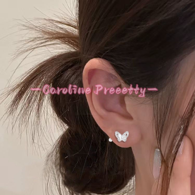 S925 sterling silver butterfly earrings