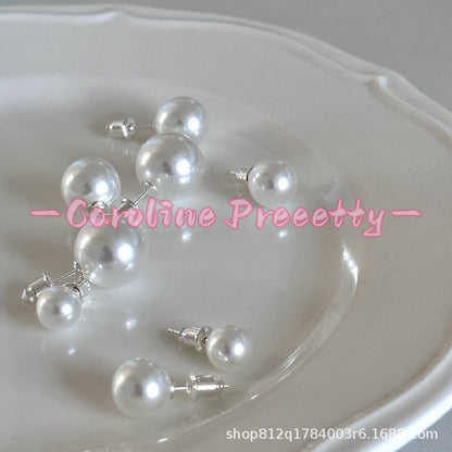 925 silver fauxpearl stud earrings