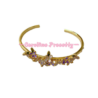 Copper gold-plated open osmanthus bracelet