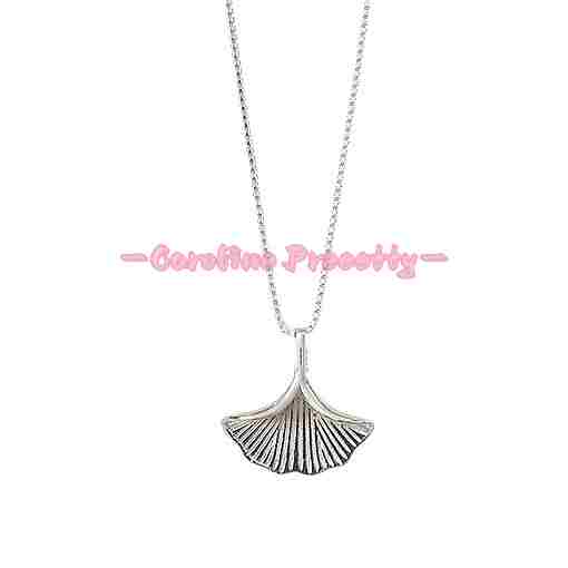 S999 pure silver ginkgo leaf necklace