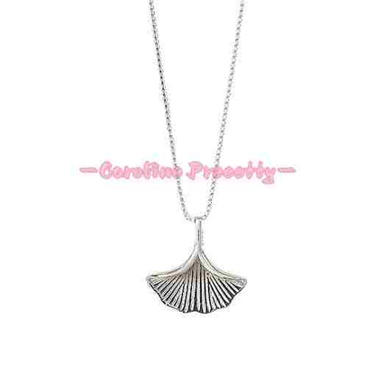 S999 pure silver ginkgo leaf necklace