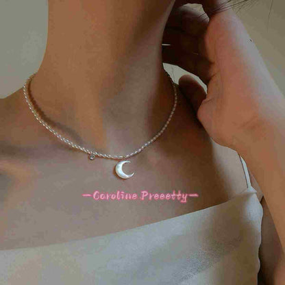 Moon White mother-of-pearl necklace