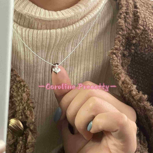 S925 pure silve heart-shaped necklace