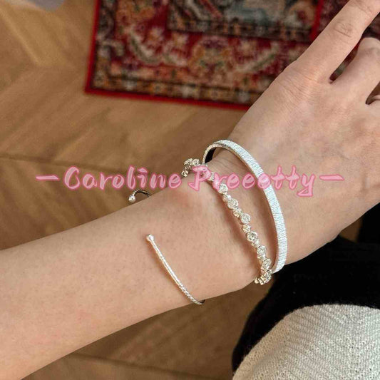 Silver fine bracelet, deep blue opal wide edge vertical pattern half bracelet