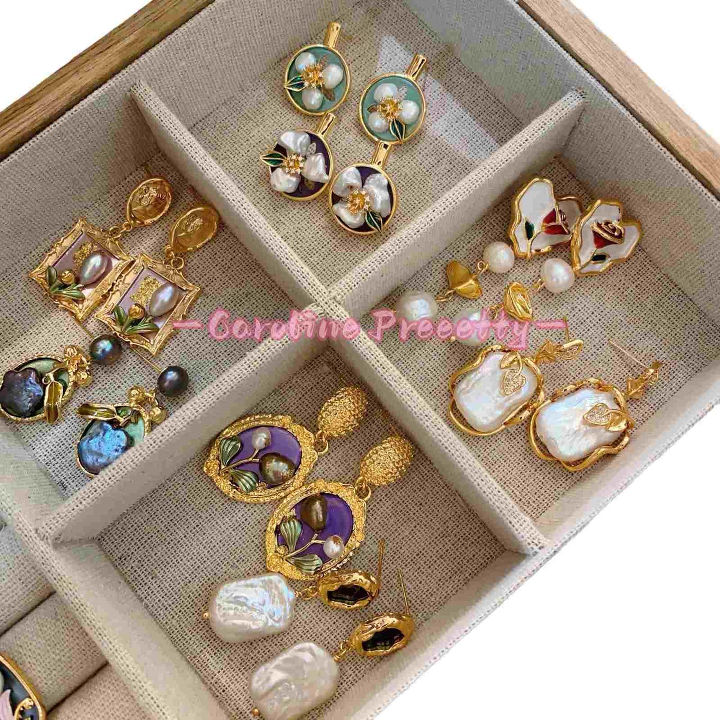 Mid-style Baroque pearl earrings