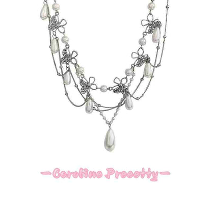 New multi-layer tassel zircon necklace