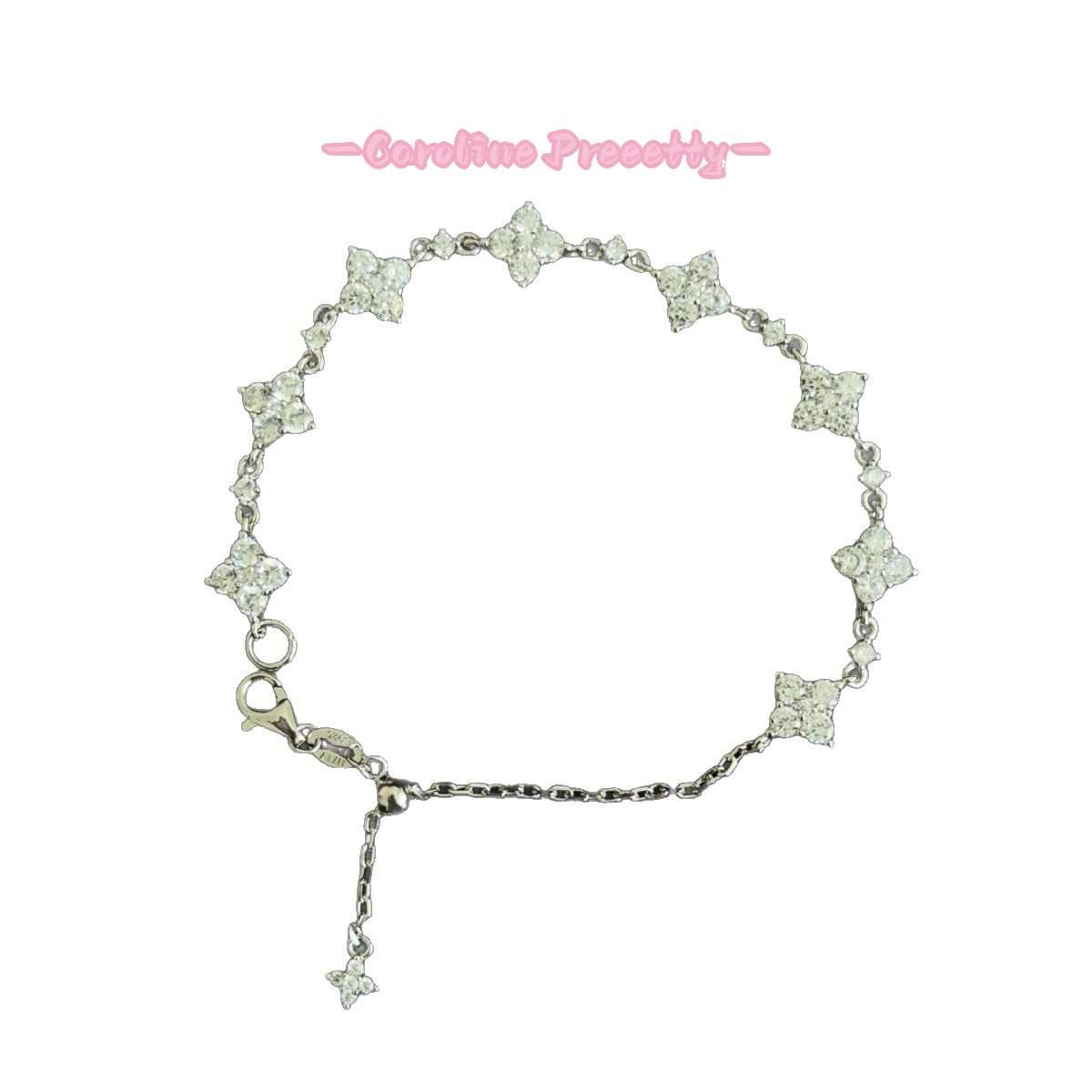 S925 sterling silver moissanite four-leaf clover bracelet