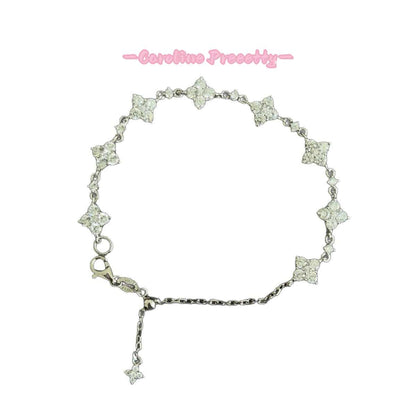 S925 sterling silver moissanite four-leaf clover bracelet