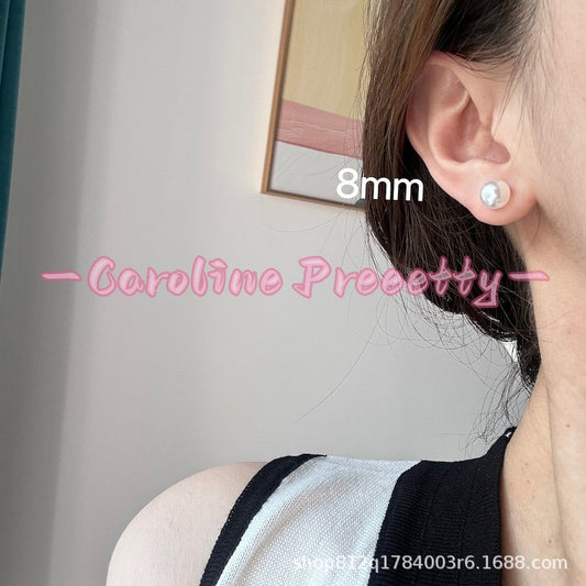 925 silver fauxpearl stud earrings