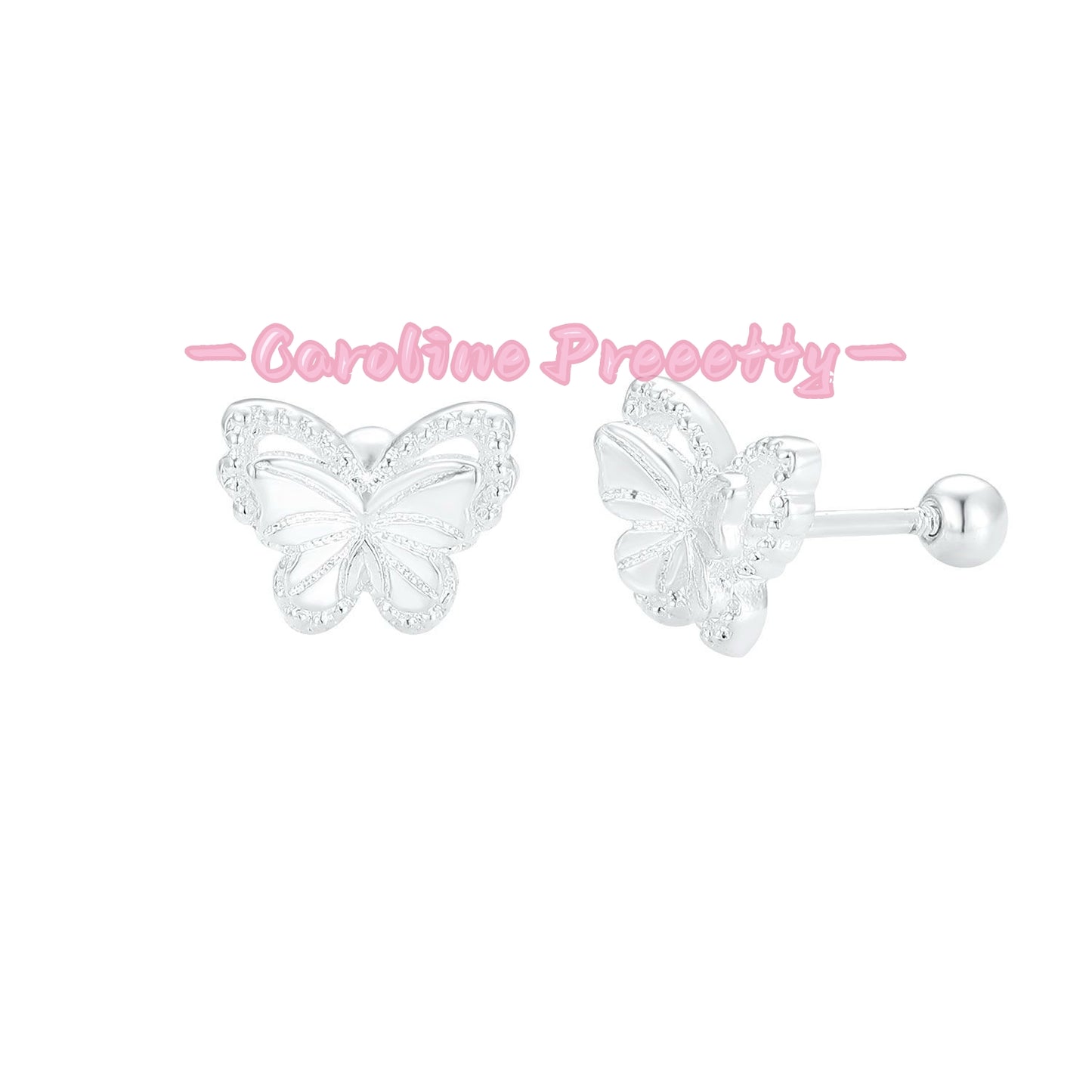 S925 sterling silver butterfly earrings