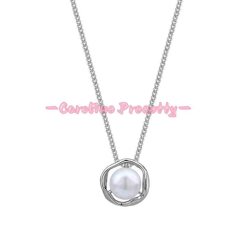 French retro pearl pendant necklace