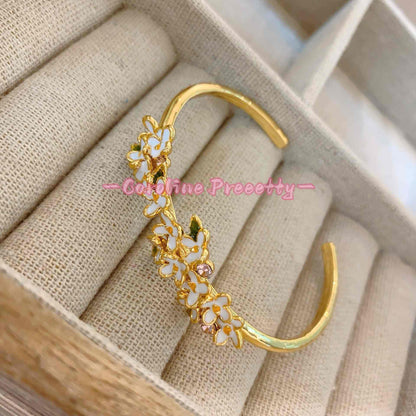 Copper gold-plated open osmanthus bracelet