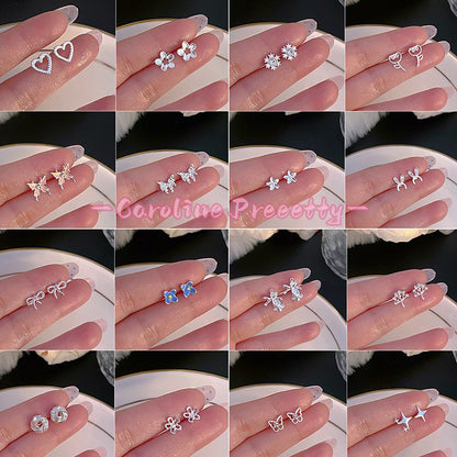 S925 Silver small ear stud earrings