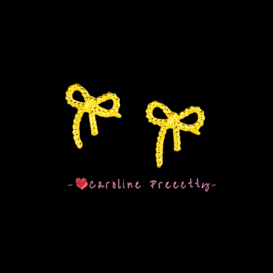 Alloy bow stud earrings