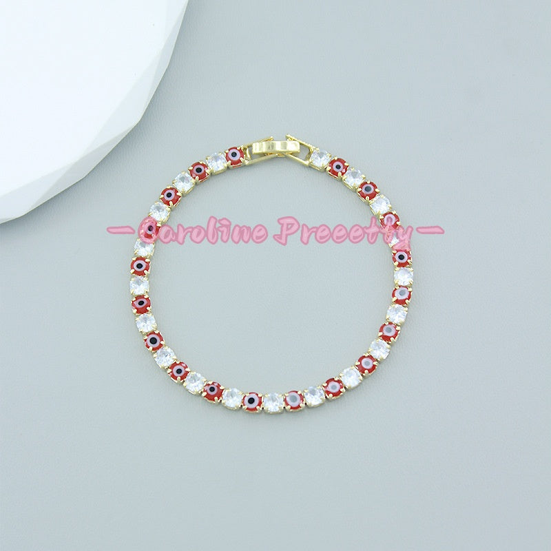 Cat's eye zircon colored bracelet