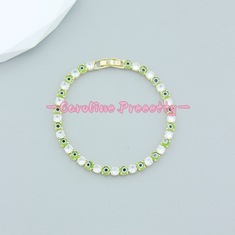 Cat's eye zircon colored bracelet