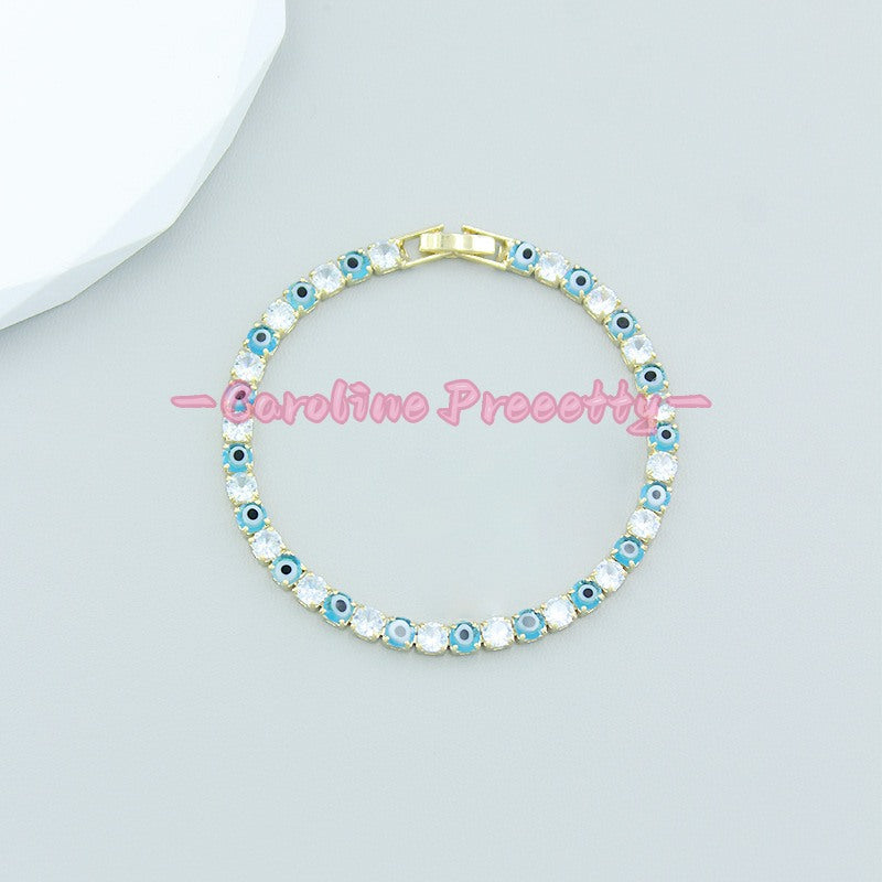 Cat's eye zircon colored bracelet