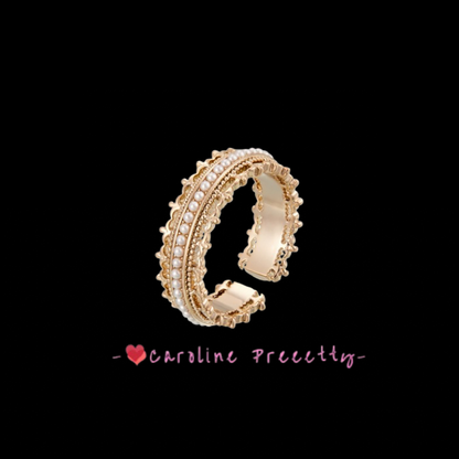 French court-style crown open ring