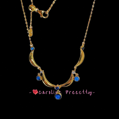 Blue teardrop opening necklace