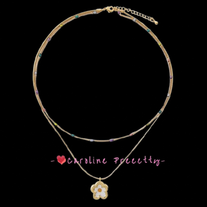Double-layer flower necklace