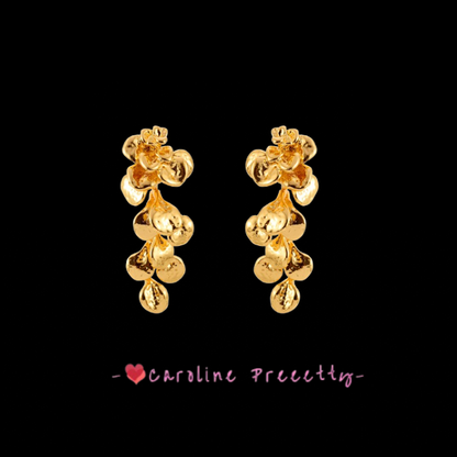 Light luxury and high-end style leaf tassel ear studs, niche design sense, individual, versatile and exquisite earrings