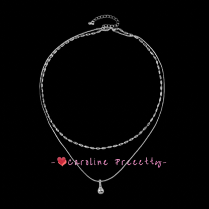 Double-layer water drop collarbone chain, ins style, high-end and trendy necklace