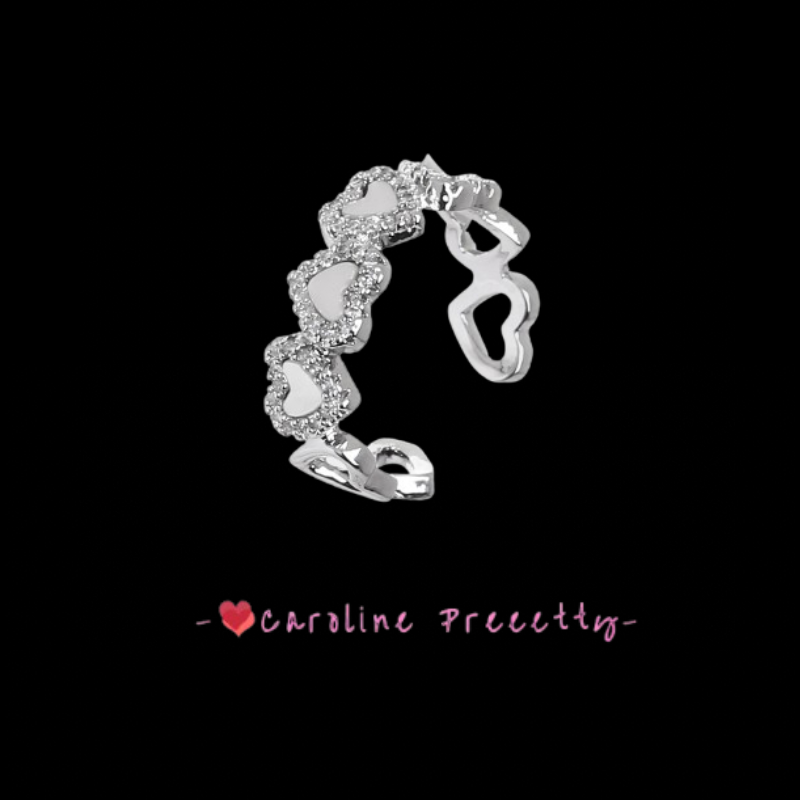 Heart-shaped oil-dripping shell rings with adjustable openings,